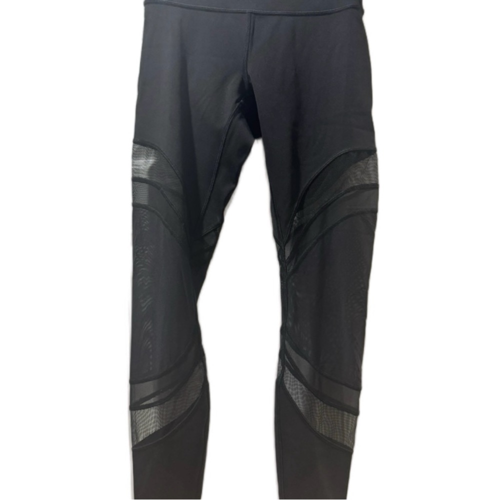 Lululemon Athletica Black Mesh Cut Out Detail Leggings